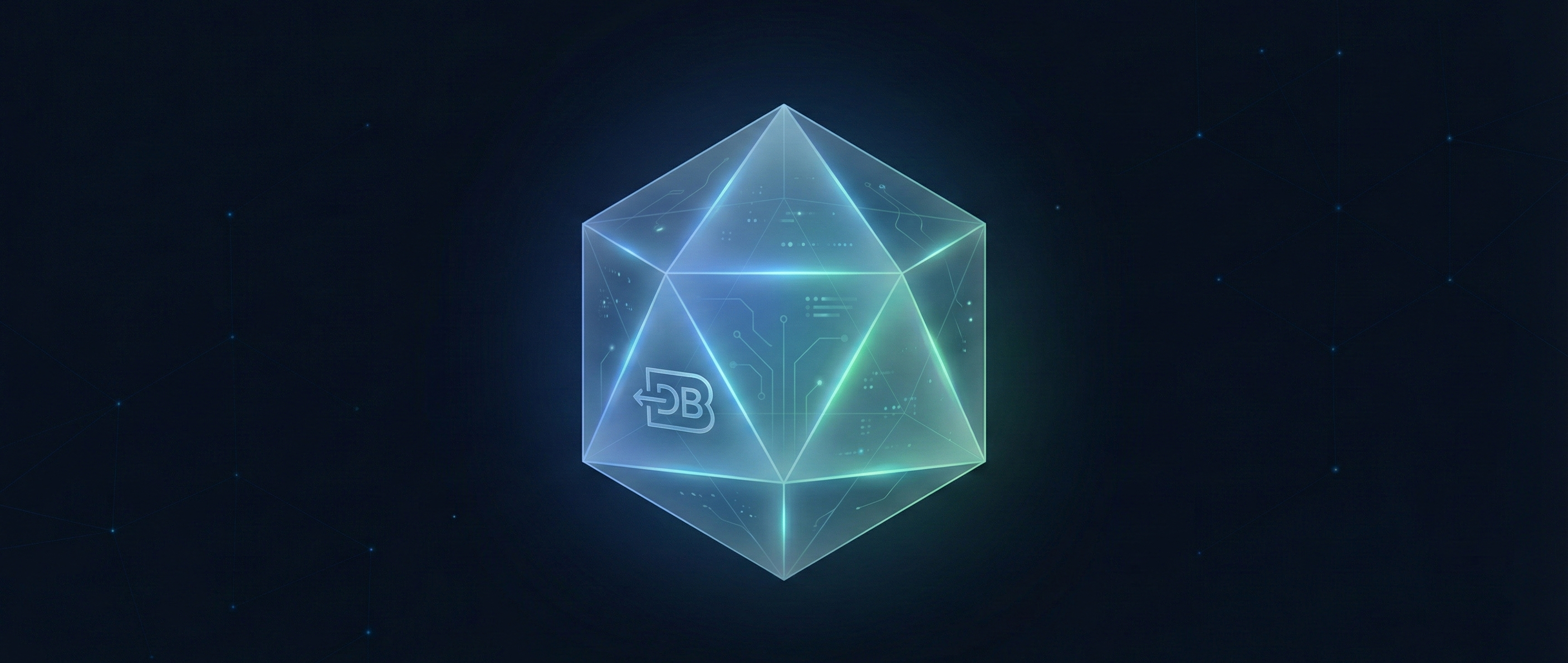 Glowing database file floating in digital void